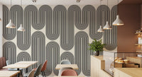 Ondas geométricas monocromáticas Wall Mural