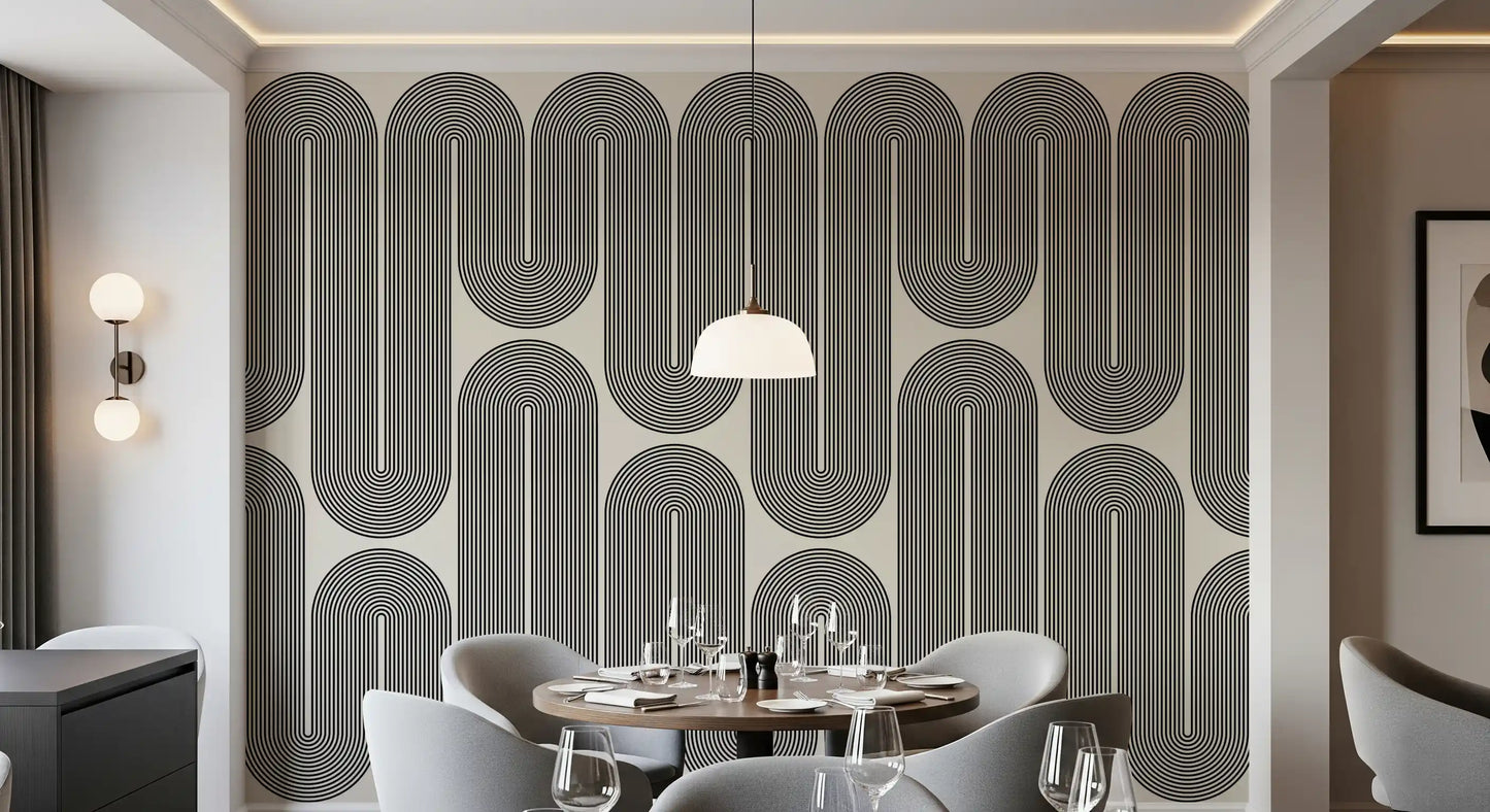 Ondas geométricas monocromáticas Wall Mural