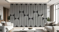 Arcos de onda minimalistas em monocromático Wall Mural