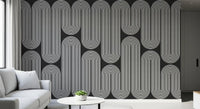 Arcos de onda minimalistas em monocromático Wall Mural