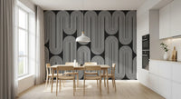 Arcos de onda minimalistas em monocromático Wall Mural