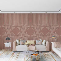 Motivo de linha arqueada em terracota Wall Mural