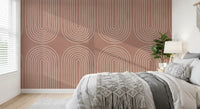 Motivo de linha arqueada em terracota Wall Mural