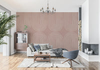 Motivo de linha arqueada em terracota Wall Mural