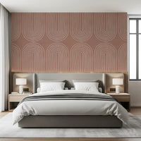 Motivo de linha arqueada em terracota Wall Mural