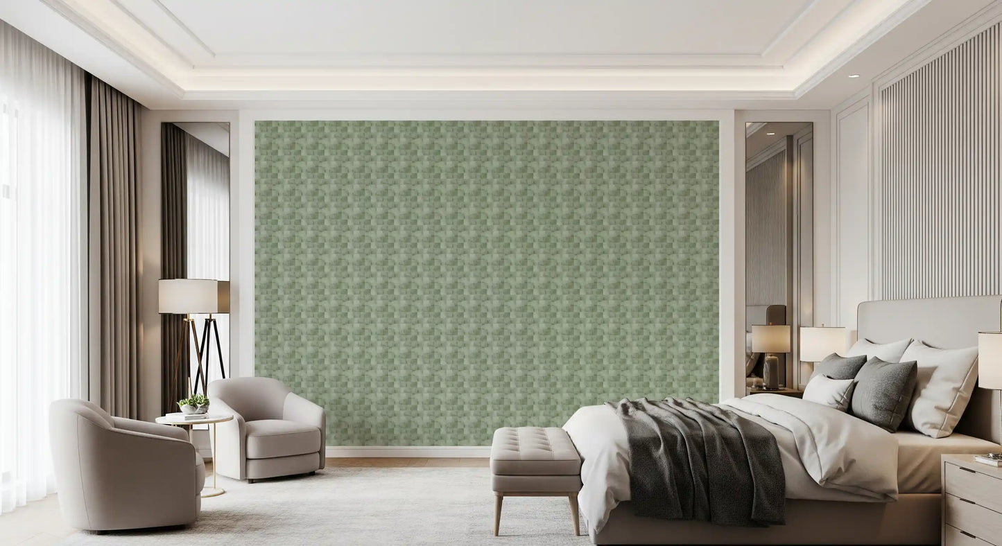 Zellige Style Tiles -  Celadon Wallpaper⁠