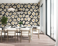 Retro Floral Bloom Pattern Wall Mural