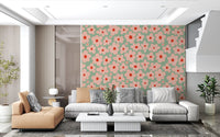 Retro Daisy Meadow Wall Mural