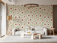 Retro Sage Daisy Meadow Wall Mural