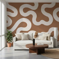 Creamy Swirls on Terracotta Wall Mural