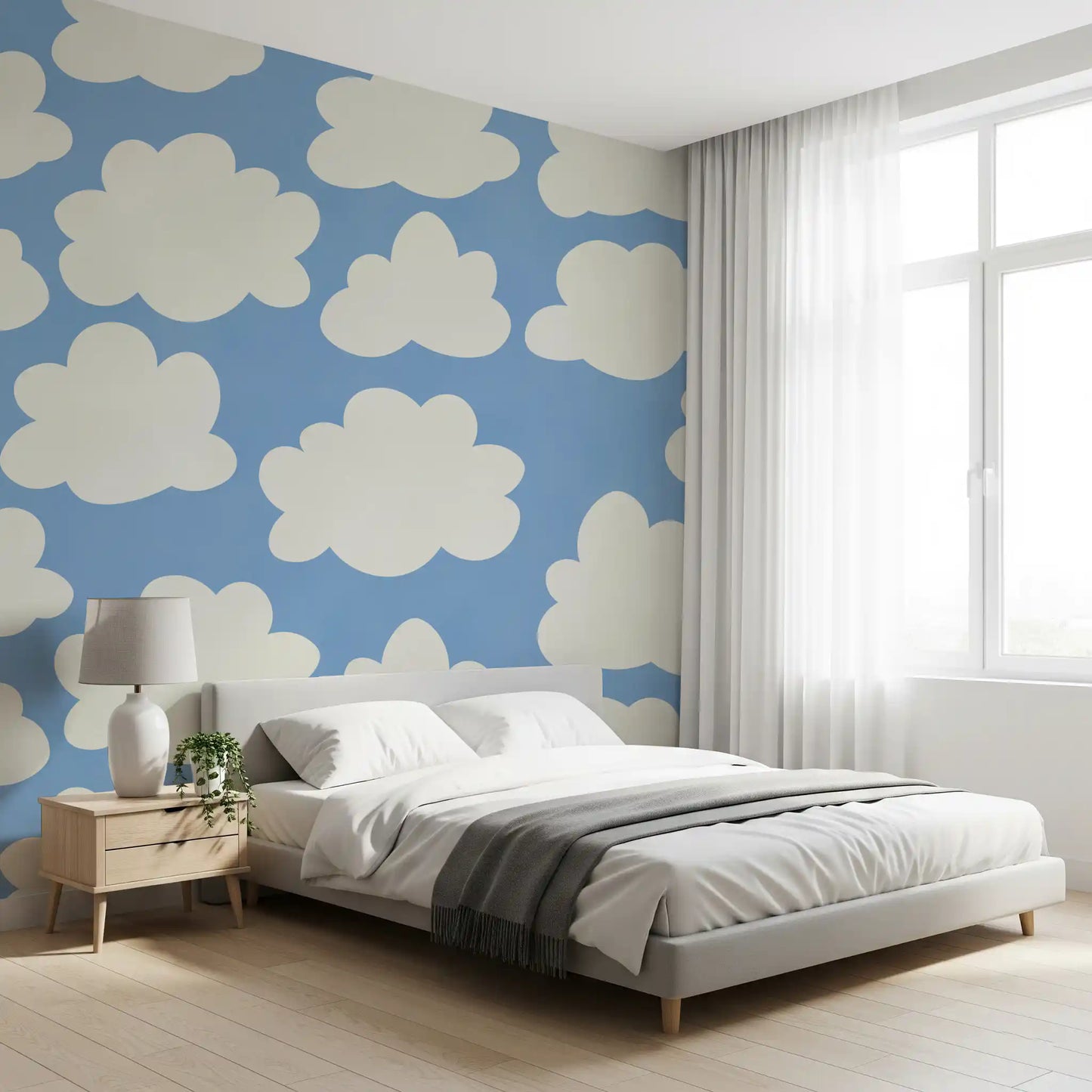 Dreamy Sky Clouds Pattern Wall Mural