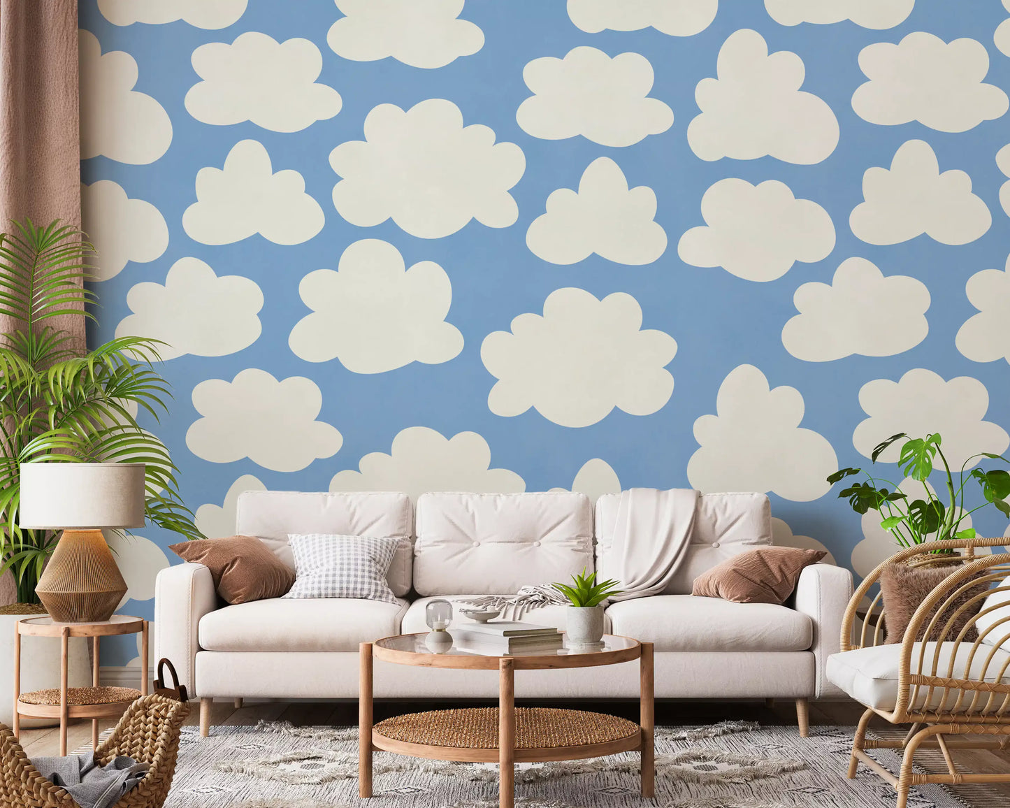 Dreamy Sky Clouds Pattern Wall Mural