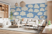 Dreamy Sky Clouds Pattern Wall Mural