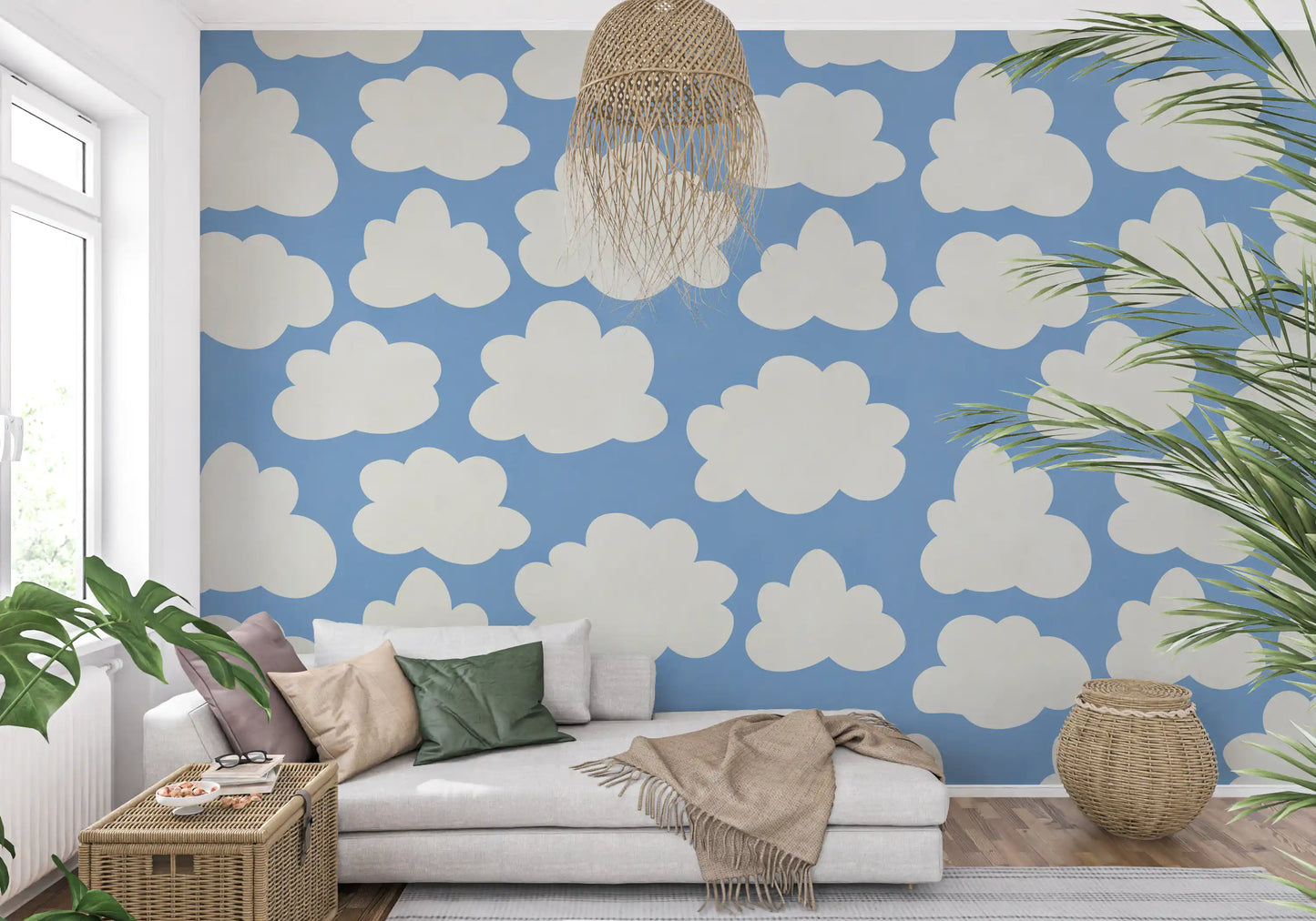 Dreamy Sky Clouds Pattern Wall Mural