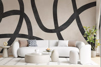 Monochrome Sculptural Loops Wall Mural