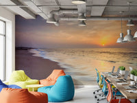 Golden Hour Coastal Horizon Wall Mural