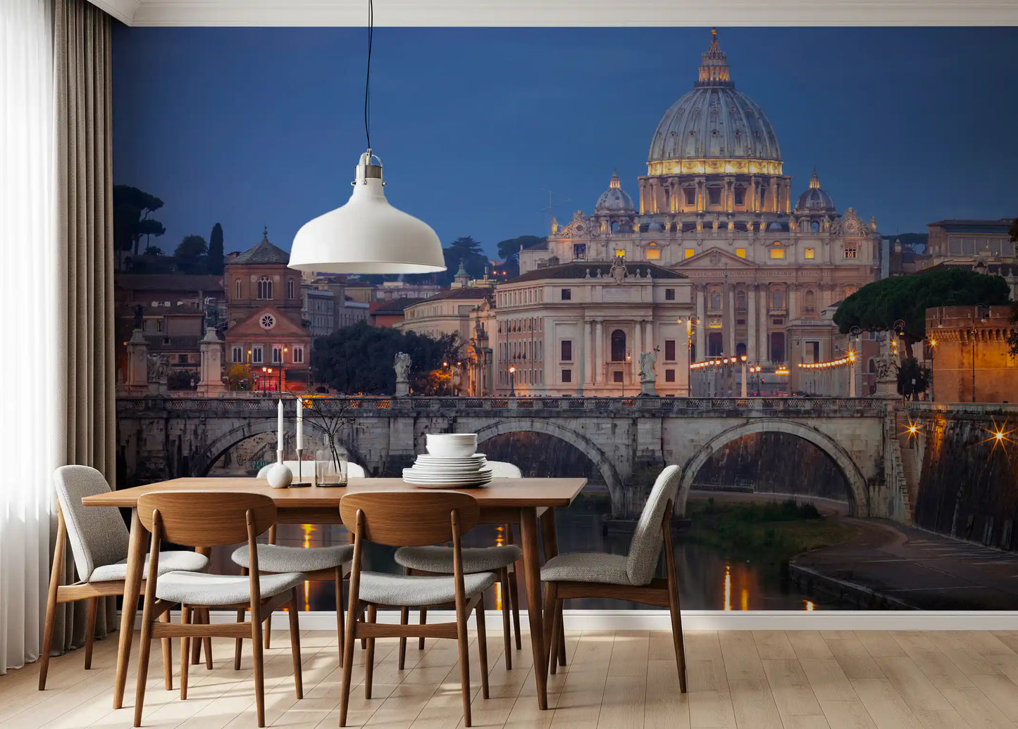 St. Peter’s Basilica Twilight Panorama Wall Mural