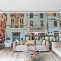 Italian Piazza Street Scene Wall Mural