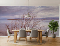 Misty Shoreline Reflection Wall Mural