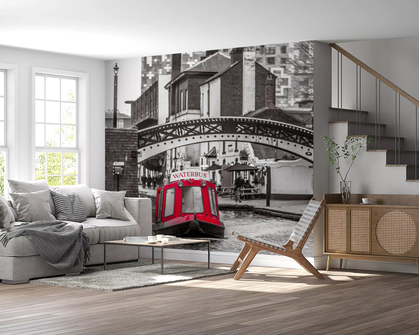Crimson Canal Cruiser Wall Mural