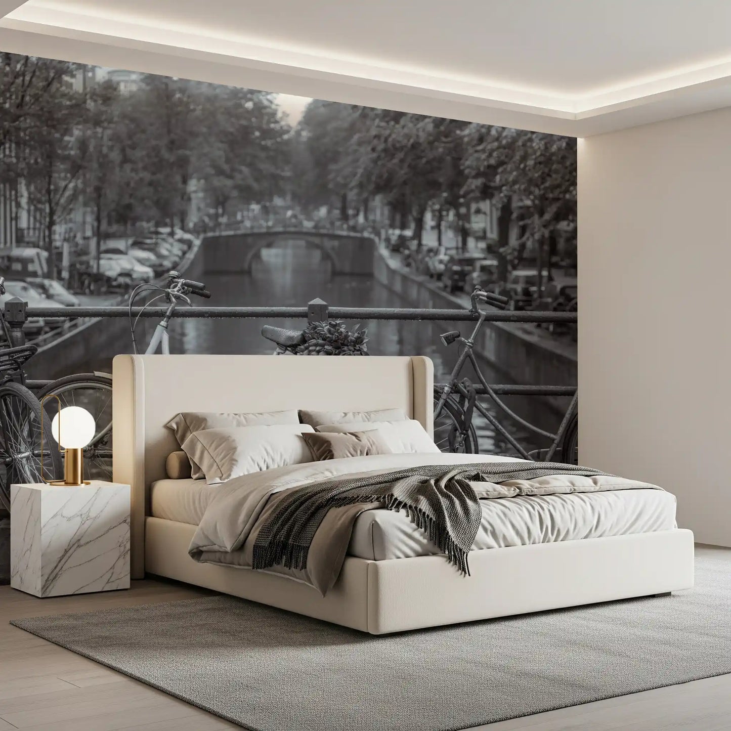Amsterdam Canal Bicycle Scene Wall Mural