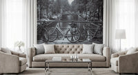 Amsterdam Canal Bicycle Scene Wall Mural
