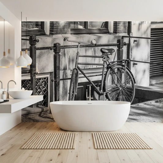 Urban Bicycle Alley Scene Wall Mural