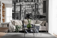 Urban Bicycle Alley Scene Wall Mural