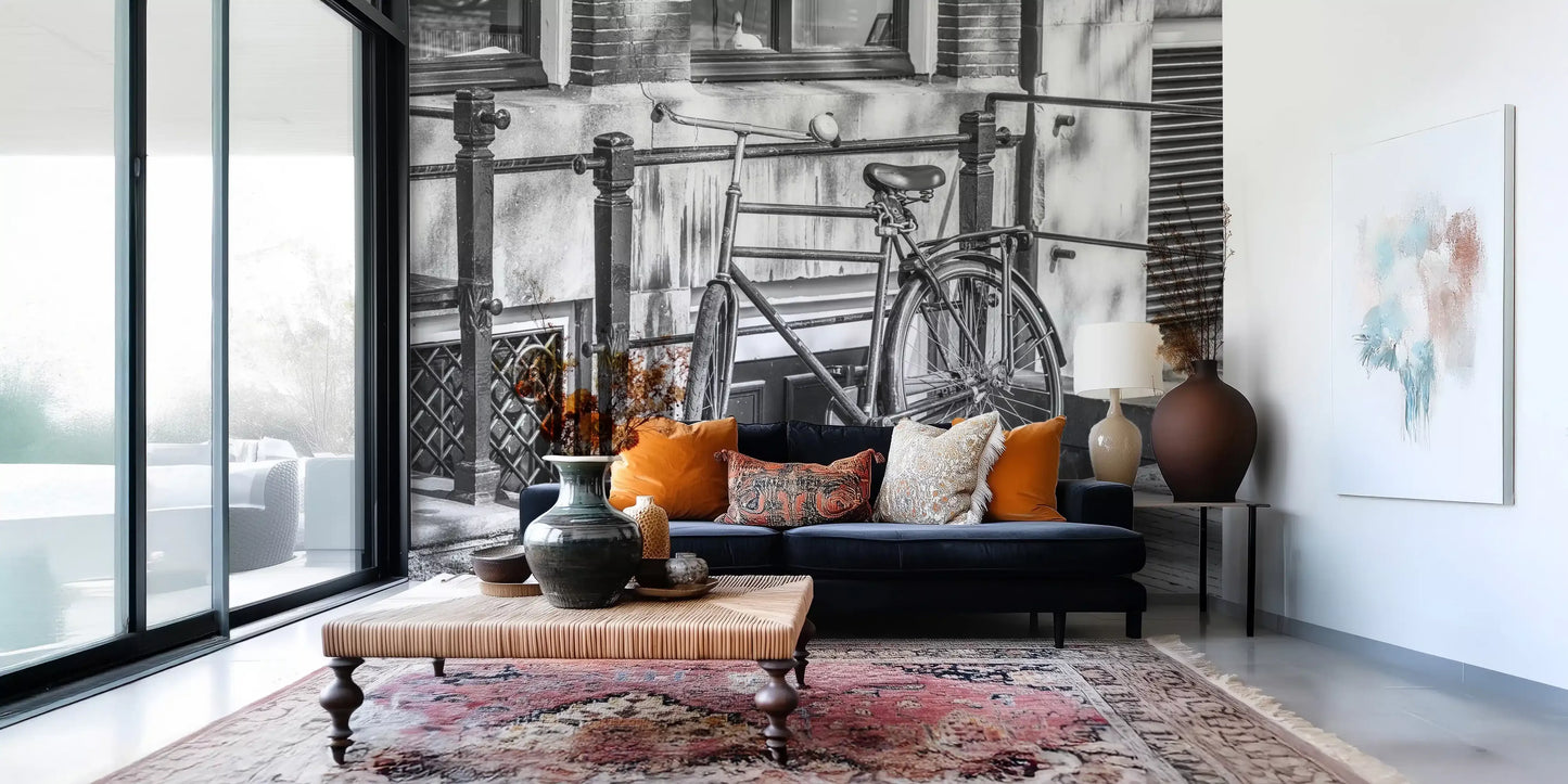 Urban Bicycle Alley Scene Wall Mural