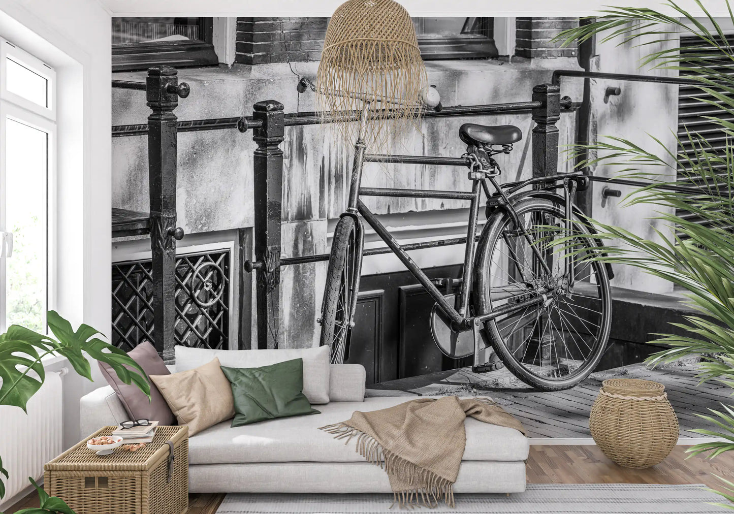 Urban Bicycle Alley Scene Wall Mural