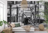 Urban Bicycle Alley Scene Wall Mural