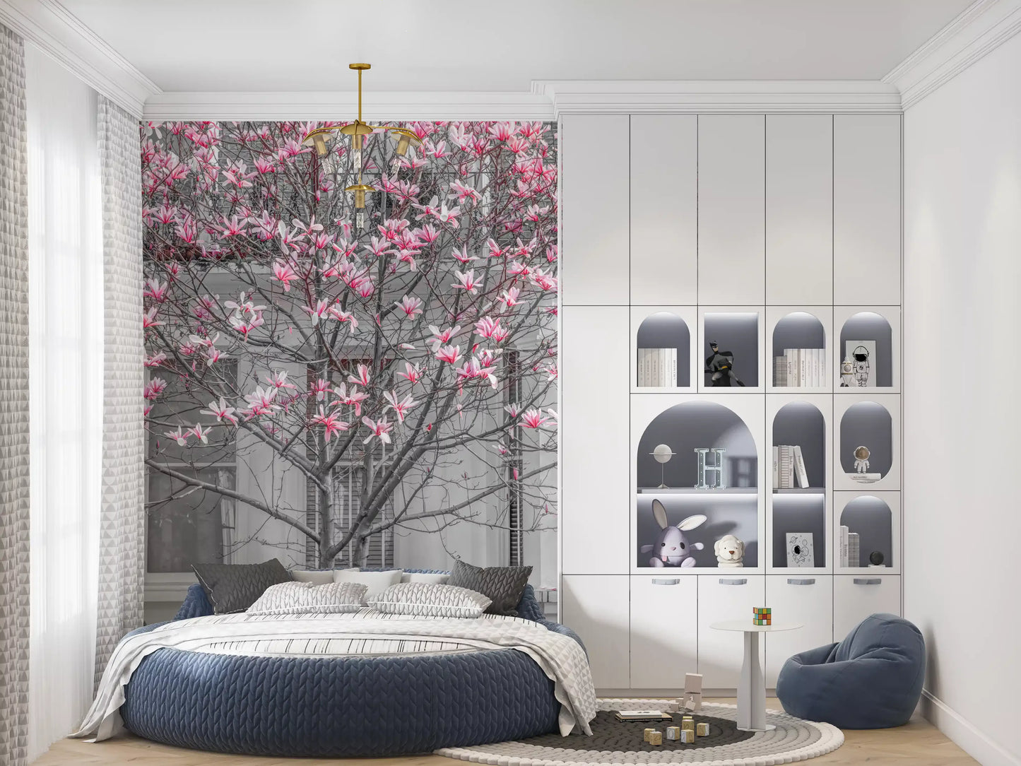 Spring Magnolia Urban Bloom Wall Mural