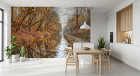 Autumn Canal Reflections Wall Mural
