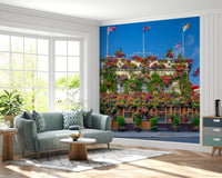 London Floral Pub Exterior Wall Mural