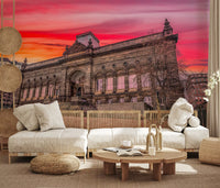 Urban Red Umbrella Sunset Wall Mural
