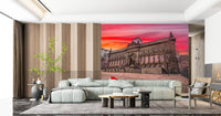 Urban Red Umbrella Sunset Wall Mural