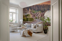 Cotswold Village Sunset Wall Mural