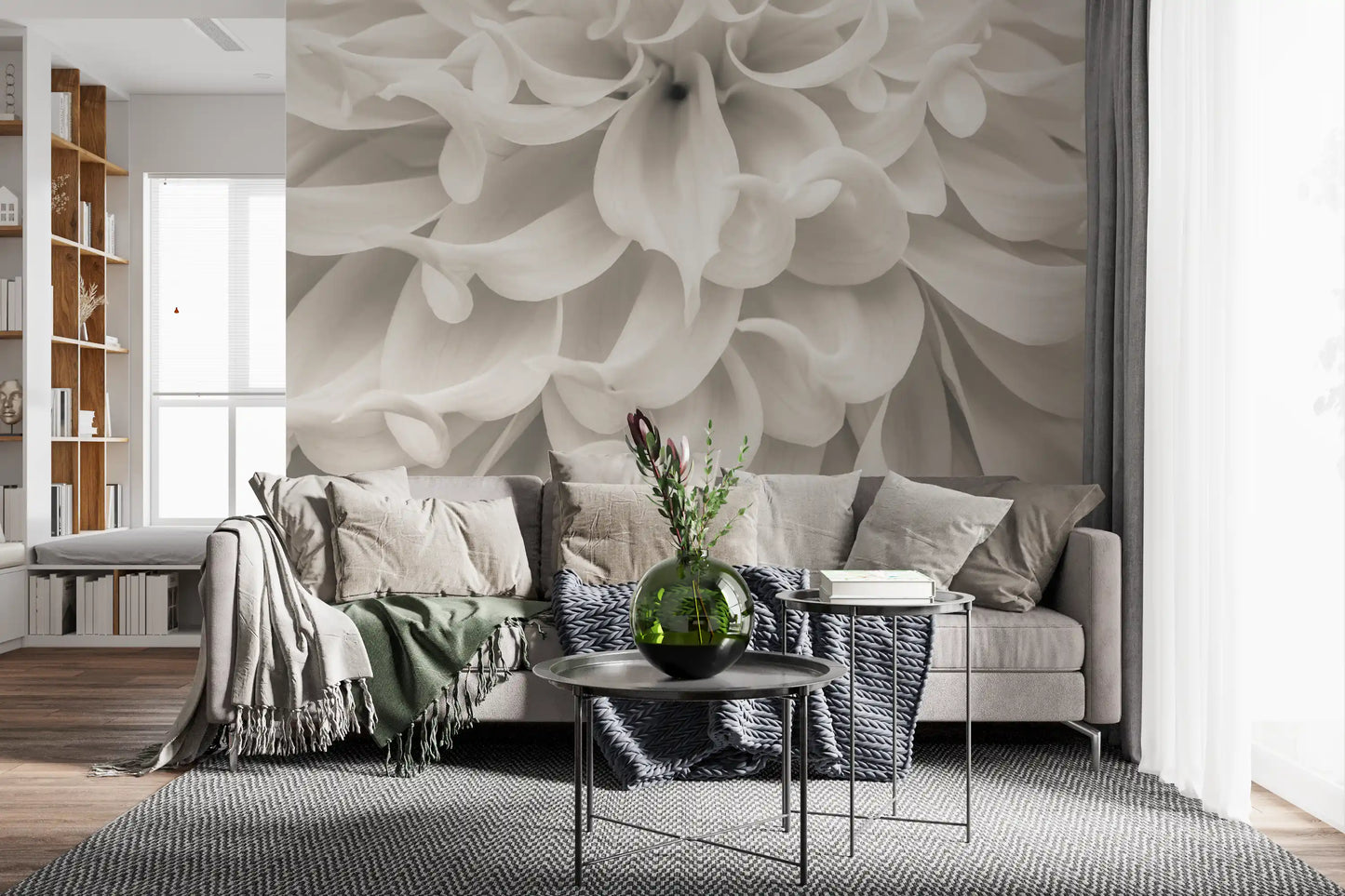 Cream Petal Macro Flow Wall Mural