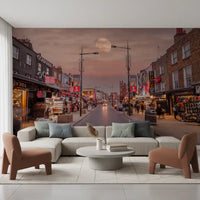 London Street Twilight Scene Wall Mural