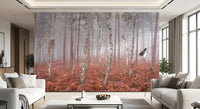 Misty Woodland Awakening Wall Mural