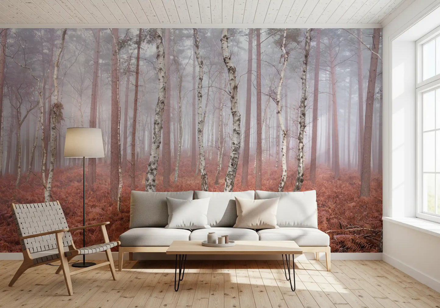 Misty Woodland Awakening Wall Mural