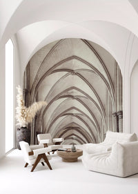 Gothic Stone Ribbed Vaulting Wall Mural