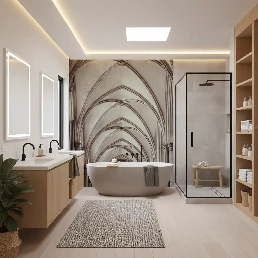 Gothic Stone Ribbed Vaulting Wall Mural
