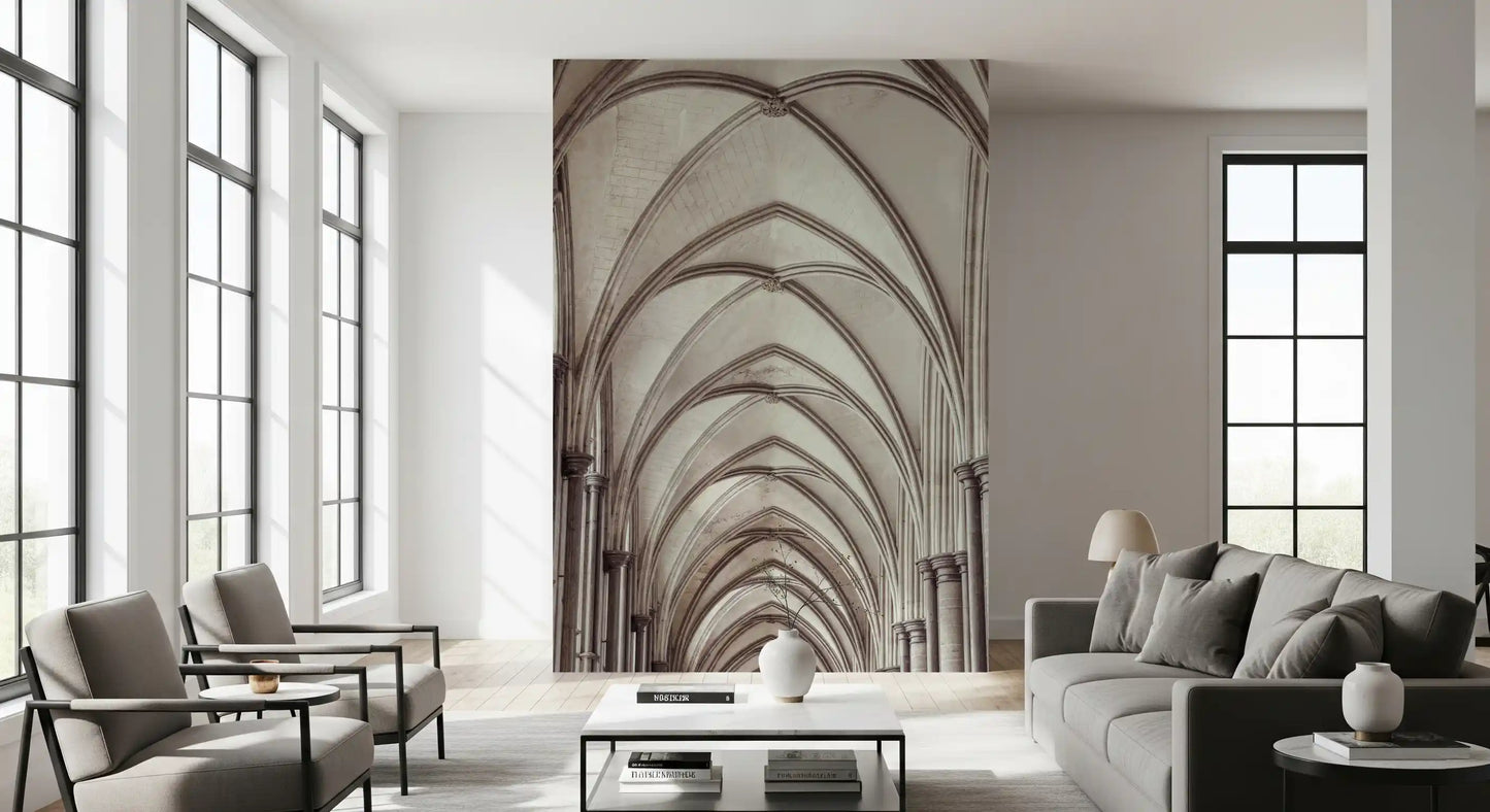 Gothic Stone Ribbed Vaulting Wall Mural