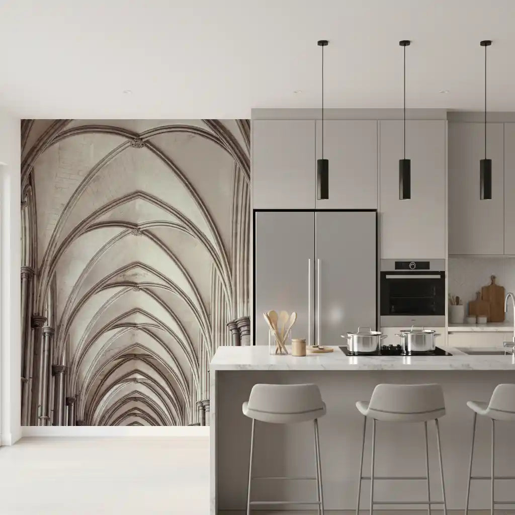 Gothic Stone Ribbed Vaulting Wall Mural