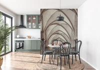 Gothic Stone Ribbed Vaulting Wall Mural