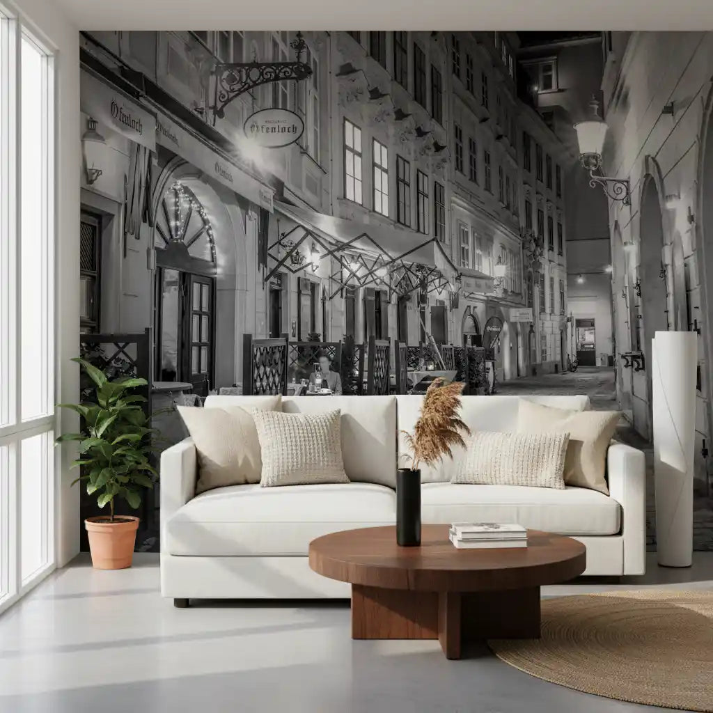 Historic European Restaurant Street Wall Mural
