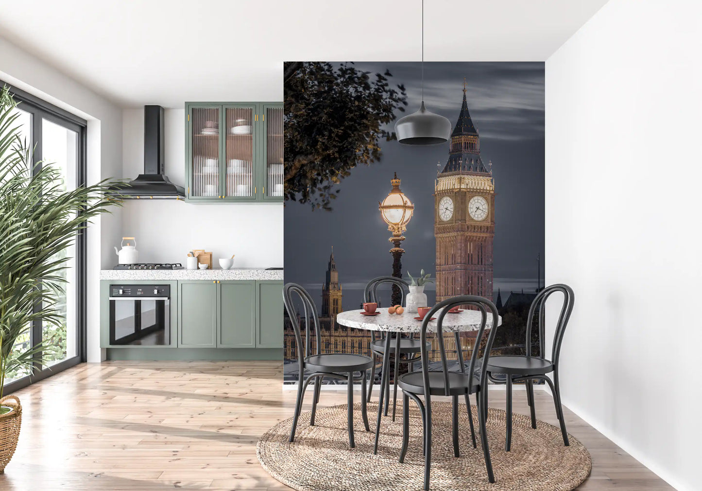 London Clock Tower Twilight Scene Wall Mural