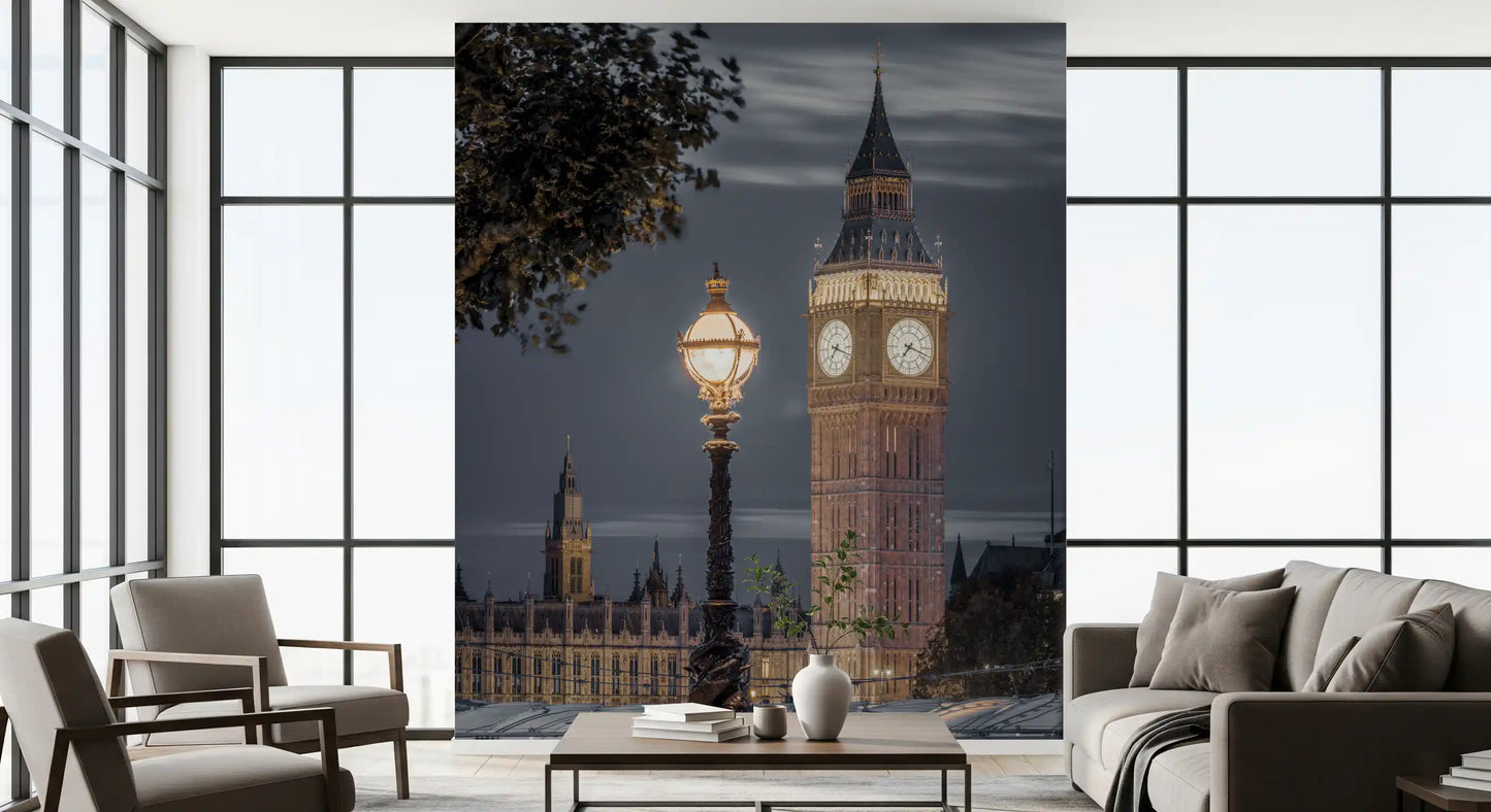 London Clock Tower Twilight Scene Wall Mural