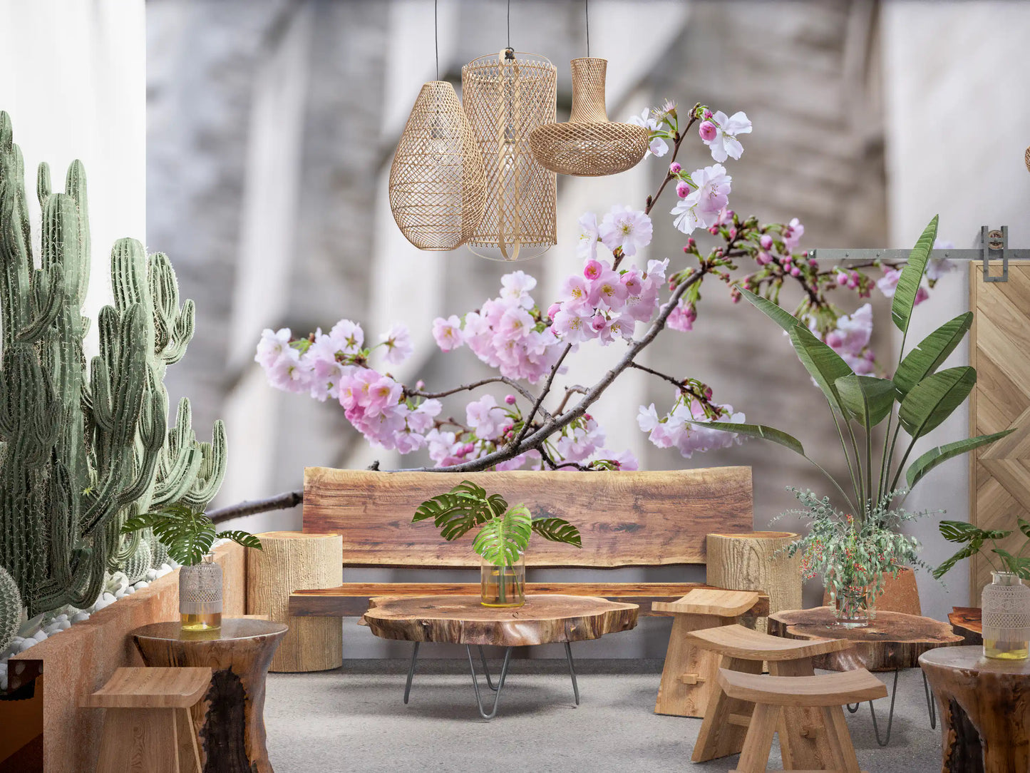Spring Blossom Branch Wall Mural
